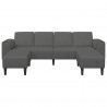 Sofa Ciemnoszary 250 x 188 x 76 cm Tkanina sztruksowa