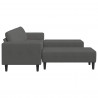 Sofa Ciemnoszary 250 x 188 x 76 cm Tkanina sztruksowa