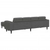 Sofa Ciemnoszary 250 x 188 x 76 cm Tkanina sztruksowa