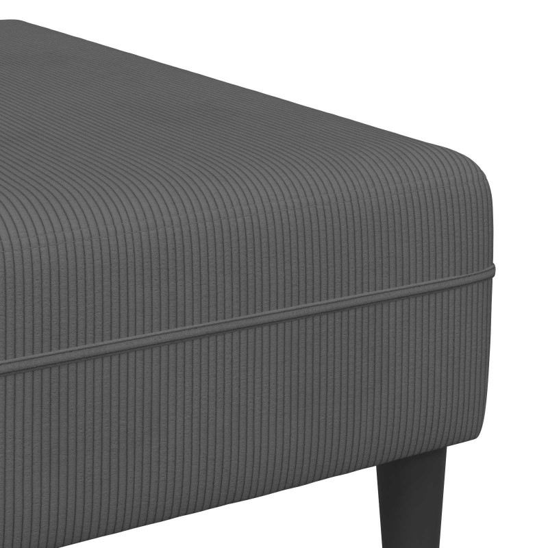 Sofa Ciemnoszary 250 x 188 x 76 cm Tkanina sztruksowa