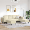Sofa z poduszką Kremowy 250 x 188 x 76 cm Tkanina sztruksowa