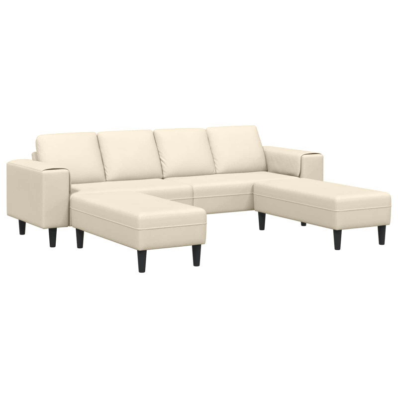 Sofa z poduszką Kremowy 250 x 188 x 76 cm Tkanina sztruksowa