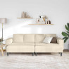 Sofa z poduszką Kremowy 250 x 188 x 76 cm Tkanina sztruksowa