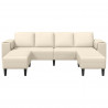 Sofa z poduszką Kremowy 250 x 188 x 76 cm Tkanina sztruksowa
