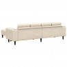Sofa z poduszką Kremowy 250 x 188 x 76 cm Tkanina sztruksowa