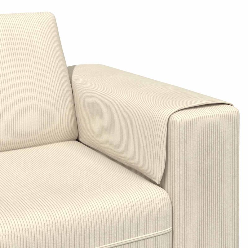 Sofa z poduszką Kremowy 250 x 188 x 76 cm Tkanina sztruksowa