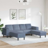 Sofa z poduszką Niebieski 250 x 188 x 76 cm Tkanina sztruksowa