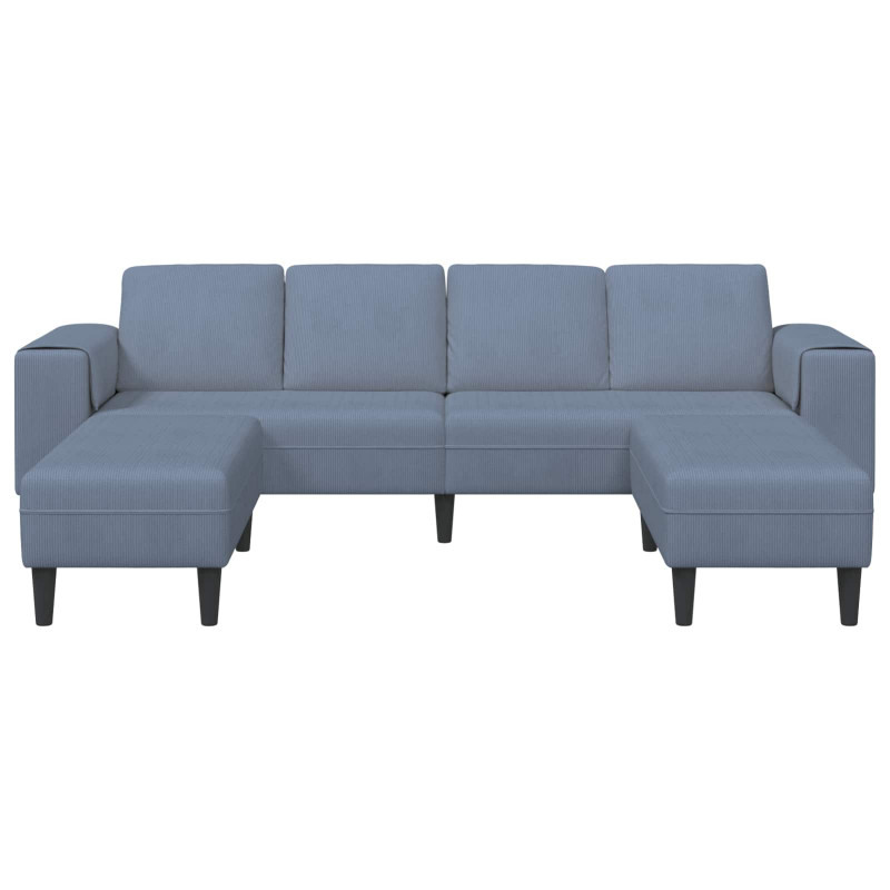 Sofa z poduszką Niebieski 250 x 188 x 76 cm Tkanina sztruksowa