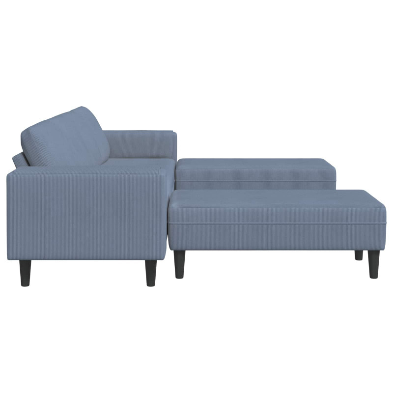 Sofa z poduszką Niebieski 250 x 188 x 76 cm Tkanina sztruksowa