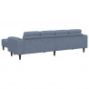 Sofa z poduszką Niebieski 250 x 188 x 76 cm Tkanina sztruksowa