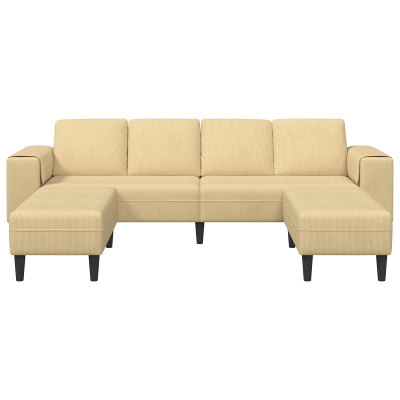 Sofa Szary zielony 250 x 188 x 76 cm Tkanina sztruksowa