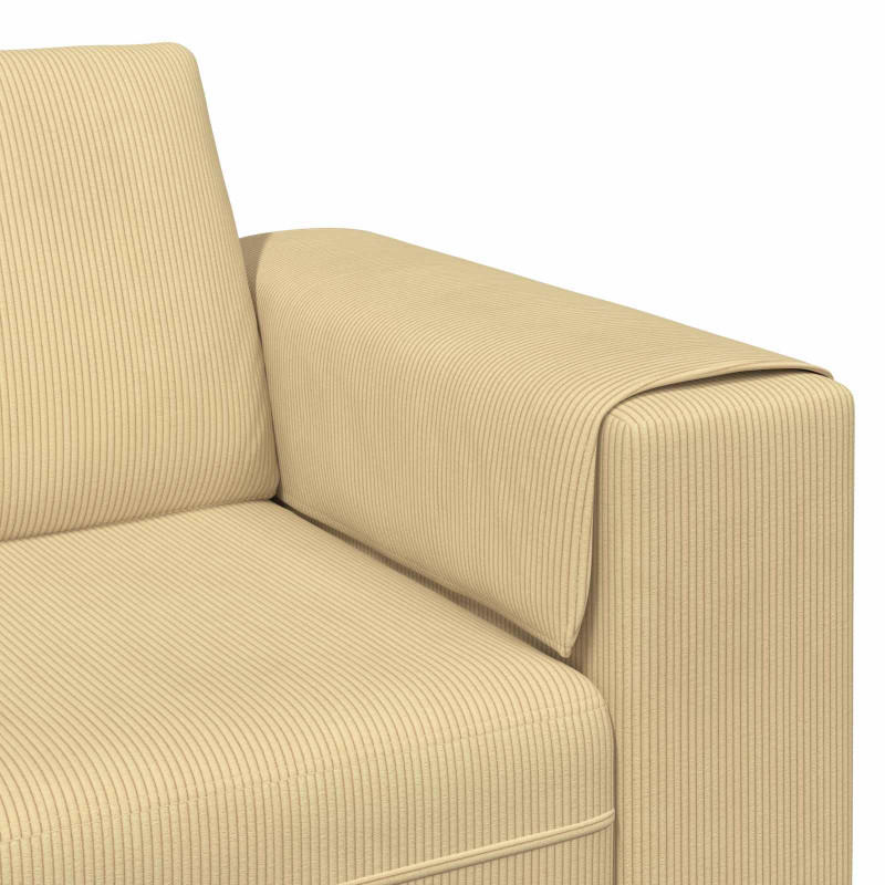 Sofa Szary zielony 250 x 188 x 76 cm Tkanina sztruksowa