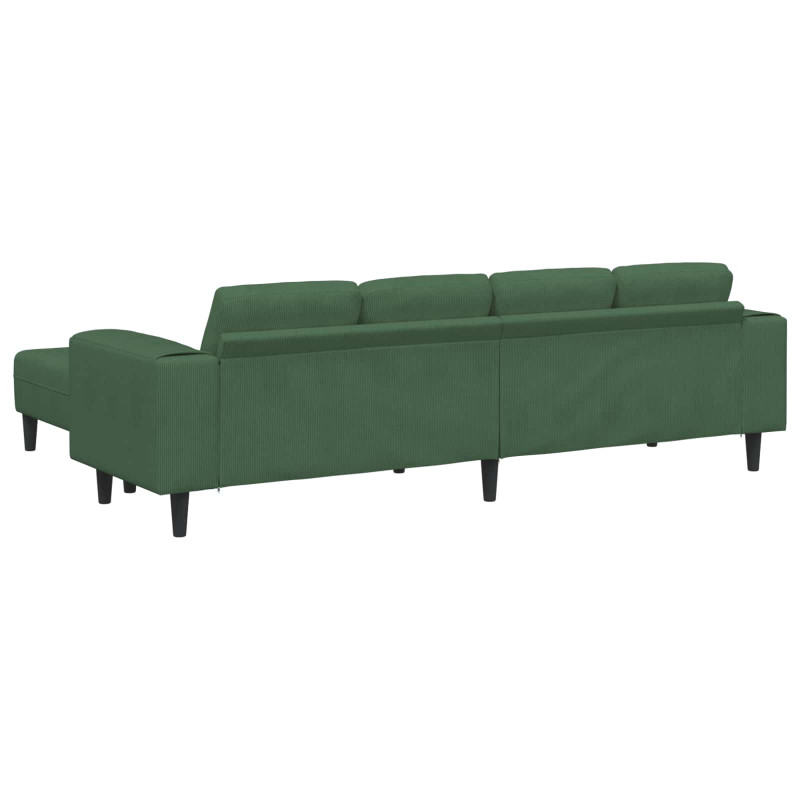Sofa Ciemna zieleń 250 x 188 x 76 cm Tkanina sztruksowa