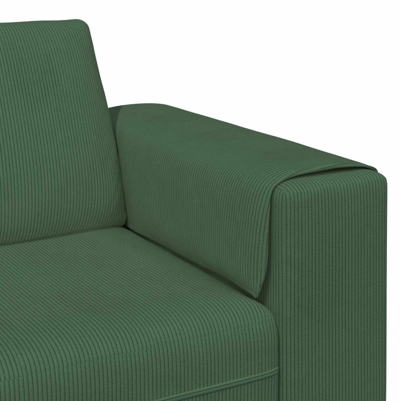 Sofa Ciemna zieleń 250 x 188 x 76 cm Tkanina sztruksowa