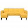 Sofa z poduszką Jasnożółty 250 x 188 x 76 cm Tkanina sztruksowa