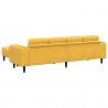 Sofa z poduszką Jasnożółty 250 x 188 x 76 cm Tkanina sztruksowa