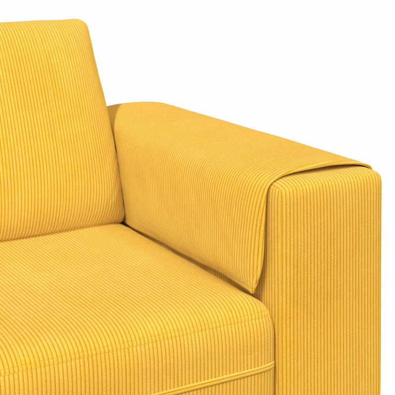 Sofa z poduszką Jasnożółty 250 x 188 x 76 cm Tkanina sztruksowa