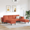 Sofa Czerwono-pomarańczowy 250 x 188 x 76 cm Tkanina sztruksowa