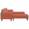 Sofa Czerwono-pomarańczowy 250 x 188 x 76 cm Tkanina sztruksowa