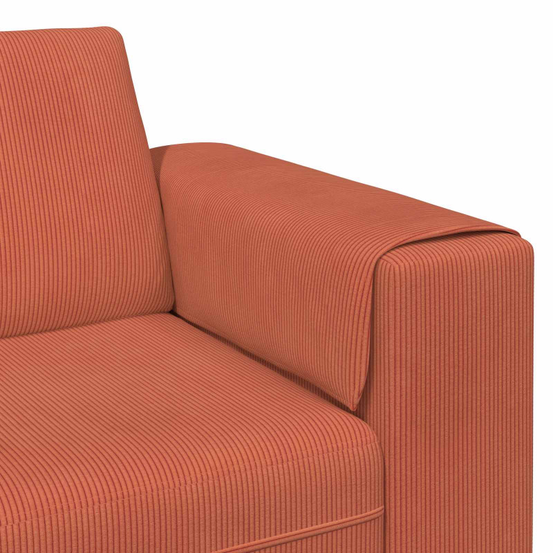 Sofa Czerwono-pomarańczowy 250 x 188 x 76 cm Tkanina sztruksowa