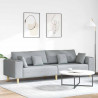 Sofa z poduszką Jasnoszary 250 x 77 x 76 cm tkanina