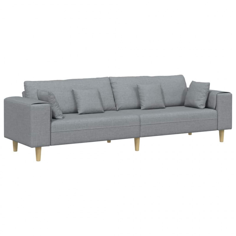 Sofa z poduszką Jasnoszary 250 x 77 x 76 cm tkanina