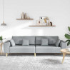 Sofa z poduszką Jasnoszary 250 x 77 x 76 cm tkanina
