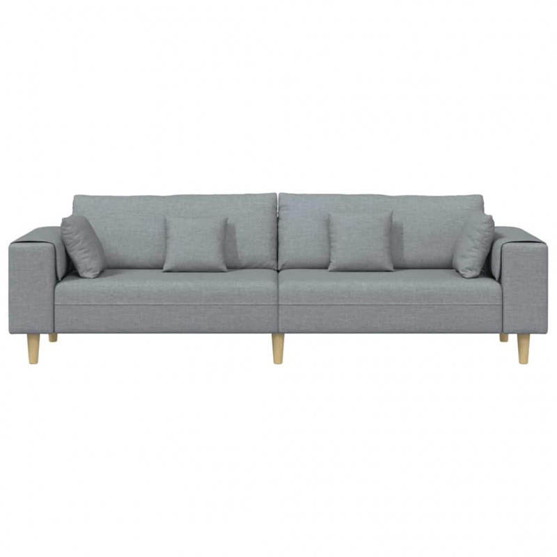 Sofa z poduszką Jasnoszary 250 x 77 x 76 cm tkanina