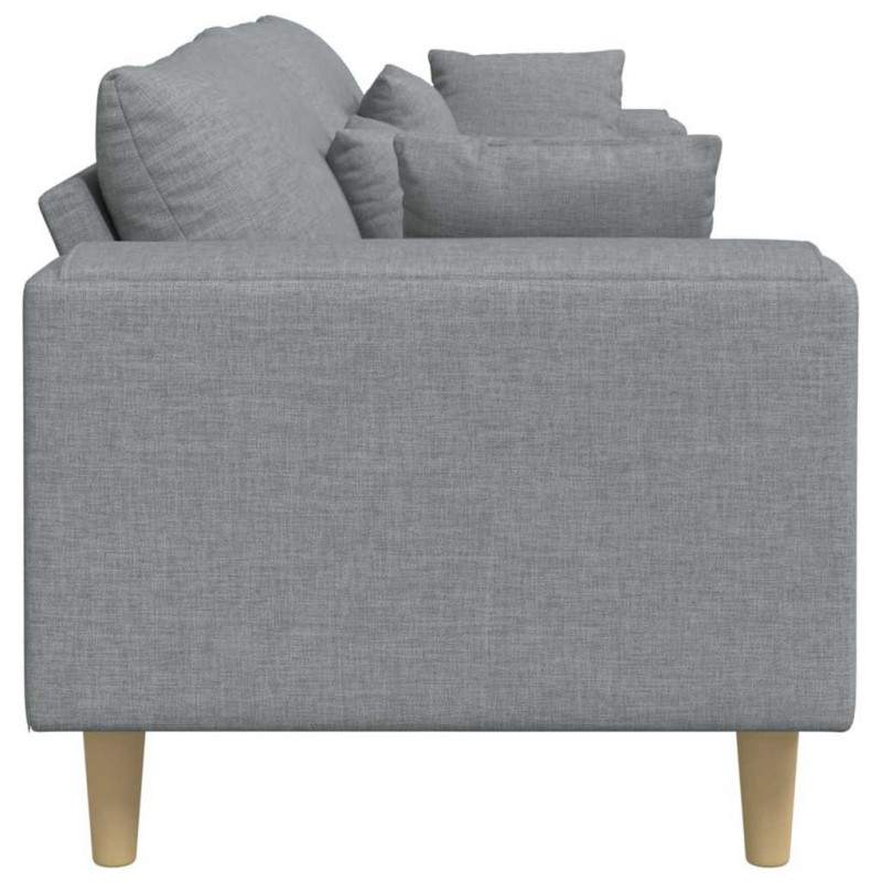 Sofa z poduszką Jasnoszary 250 x 77 x 76 cm tkanina