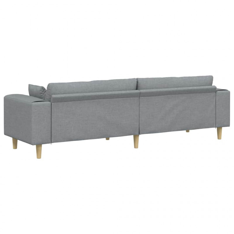 Sofa z poduszką Jasnoszary 250 x 77 x 76 cm tkanina