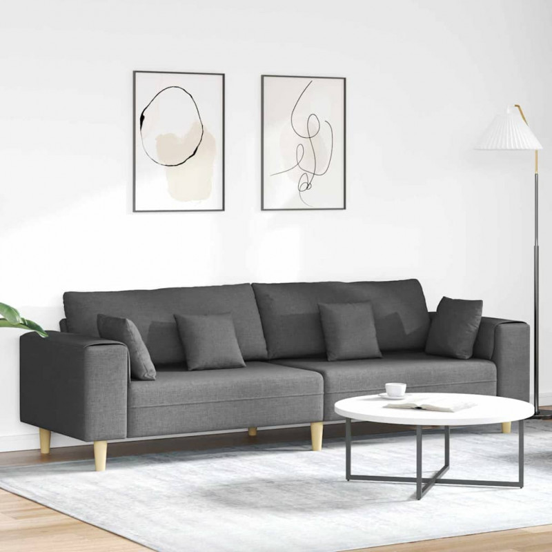 Sofa z poduszką Ciemnoszary 250 x 77 x 76 cm tkanina