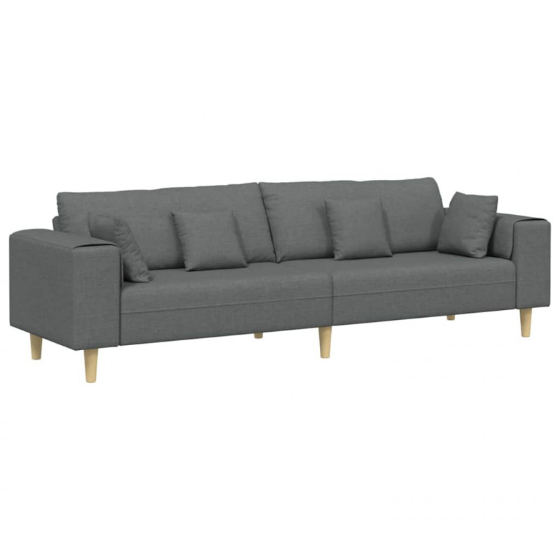 Sofa z poduszką Ciemnoszary 250 x 77 x 76 cm tkanina