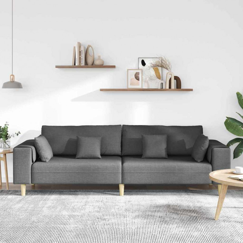 Sofa z poduszką Ciemnoszary 250 x 77 x 76 cm tkanina