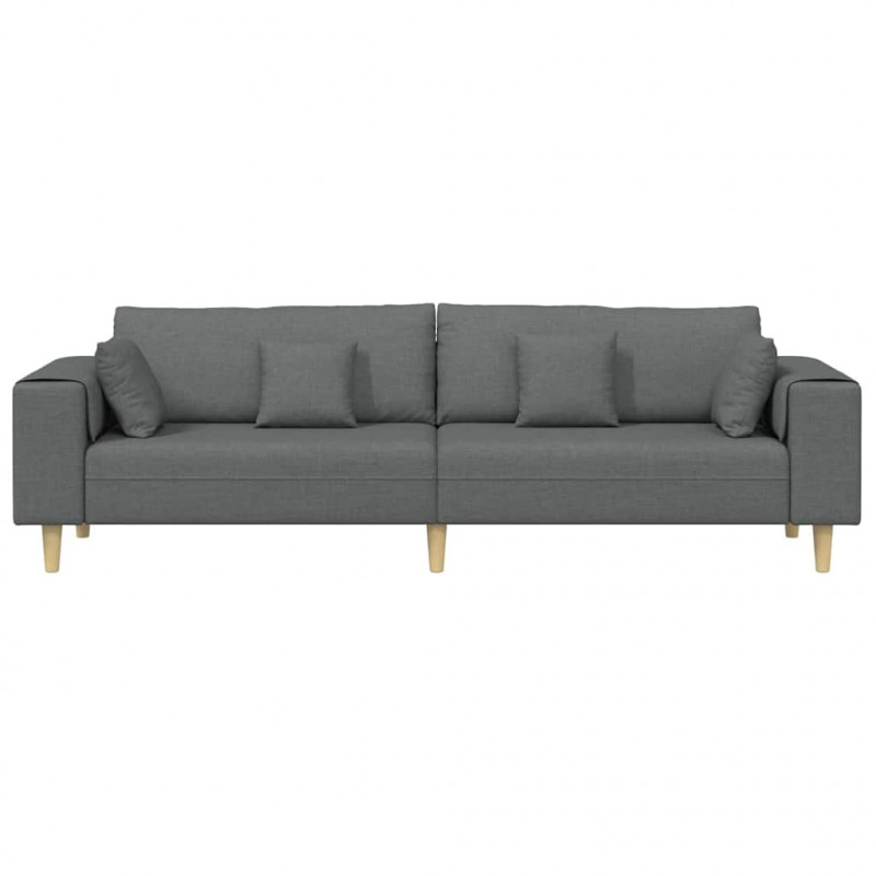 Sofa z poduszką Ciemnoszary 250 x 77 x 76 cm tkanina