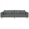Sofa z poduszką Ciemnoszary 250 x 77 x 76 cm tkanina