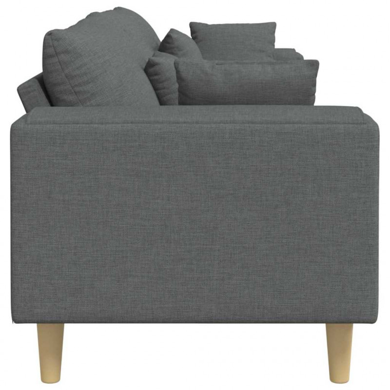 Sofa z poduszką Ciemnoszary 250 x 77 x 76 cm tkanina