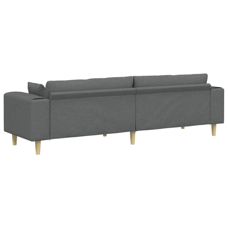 Sofa z poduszką Ciemnoszary 250 x 77 x 76 cm tkanina