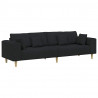 Sofa z poduszką Czarny 250 x 77 x 76 cm tkanina