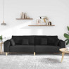 Sofa z poduszką Czarny 250 x 77 x 76 cm tkanina