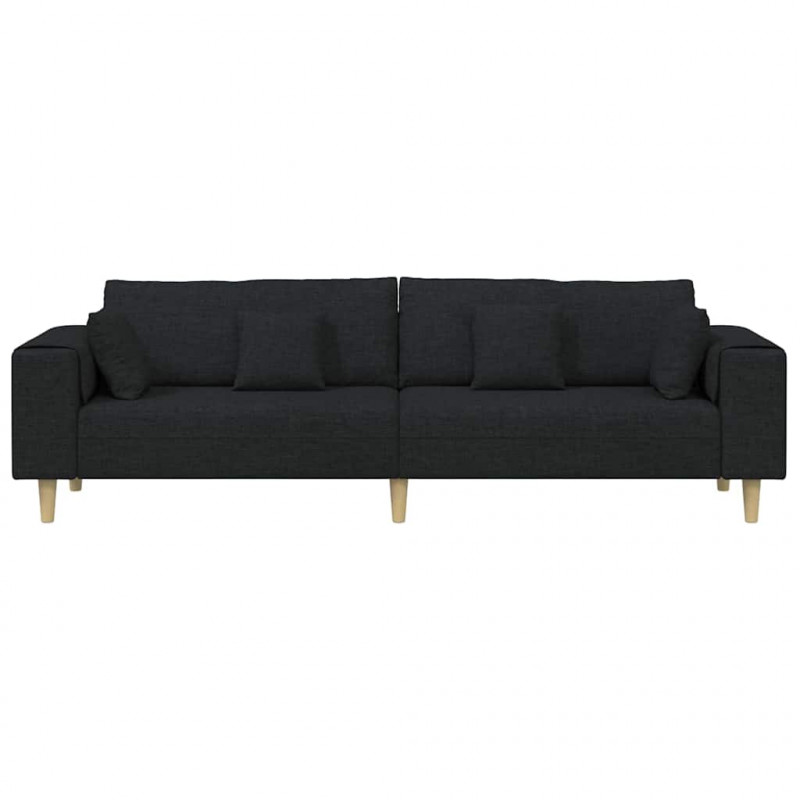 Sofa z poduszką Czarny 250 x 77 x 76 cm tkanina