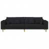 Sofa z poduszką Czarny 250 x 77 x 76 cm tkanina