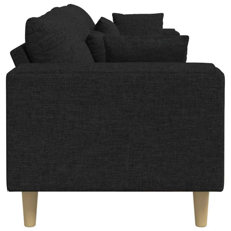 Sofa z poduszką Czarny 250 x 77 x 76 cm tkanina
