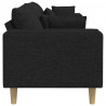Sofa z poduszką Czarny 250 x 77 x 76 cm tkanina