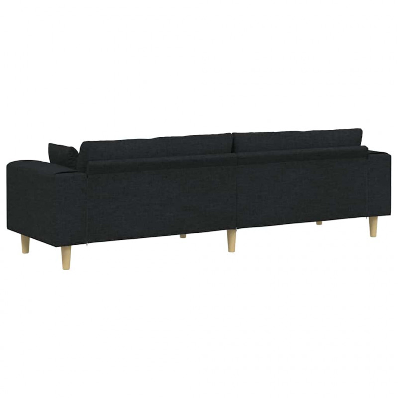Sofa z poduszką Czarny 250 x 77 x 76 cm tkanina