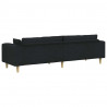 Sofa z poduszką Czarny 250 x 77 x 76 cm tkanina