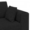 Sofa z poduszką Czarny 250 x 77 x 76 cm tkanina