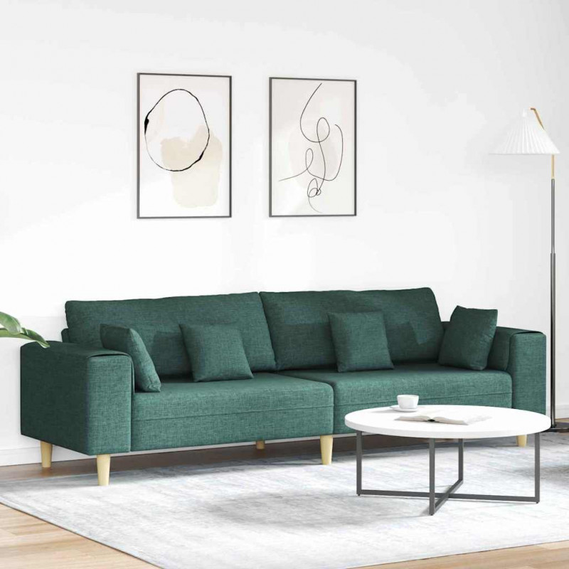 Sofa z poduszką Ciemna zieleń 250 x 77 x 76 cm tkanina