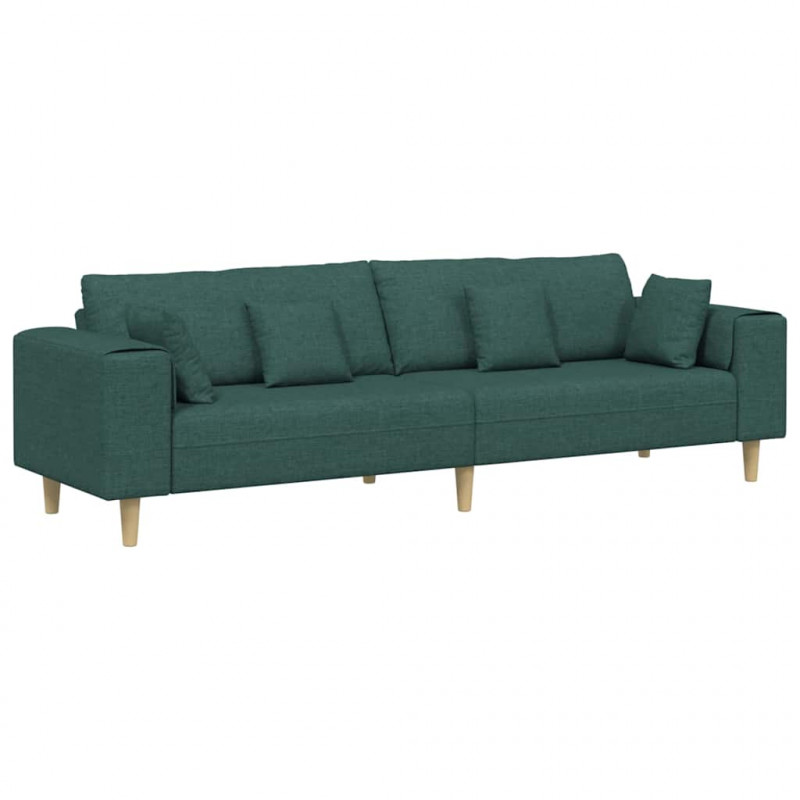 Sofa z poduszką Ciemna zieleń 250 x 77 x 76 cm tkanina