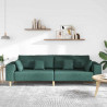 Sofa z poduszką Ciemna zieleń 250 x 77 x 76 cm tkanina