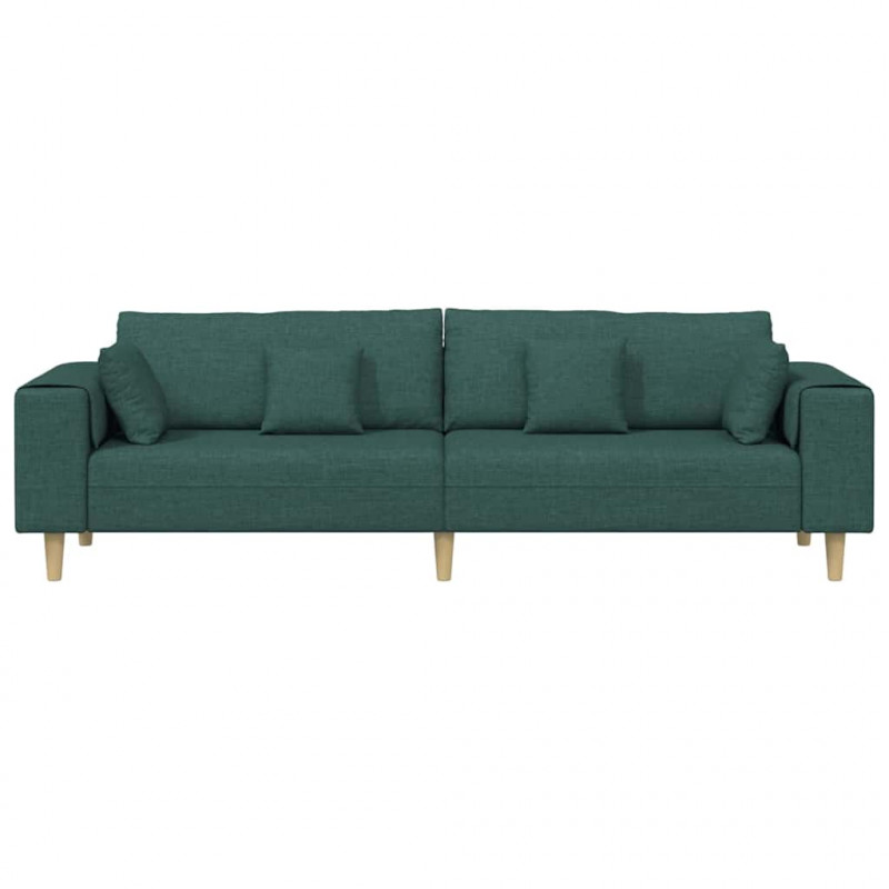 Sofa z poduszką Ciemna zieleń 250 x 77 x 76 cm tkanina
